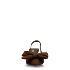 Bruine slingback pumps met strik