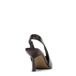 Bruine slingbacks met croco print