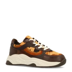 Bruine sneakers met cow print
