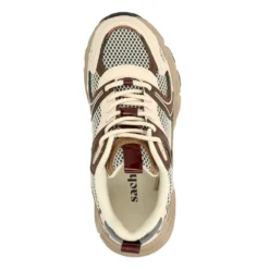 Bruine sneakers met multicolor details