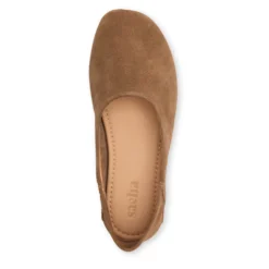 Bruine suède ballerina's