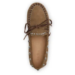 Bruine suède bootschoenen met studs
