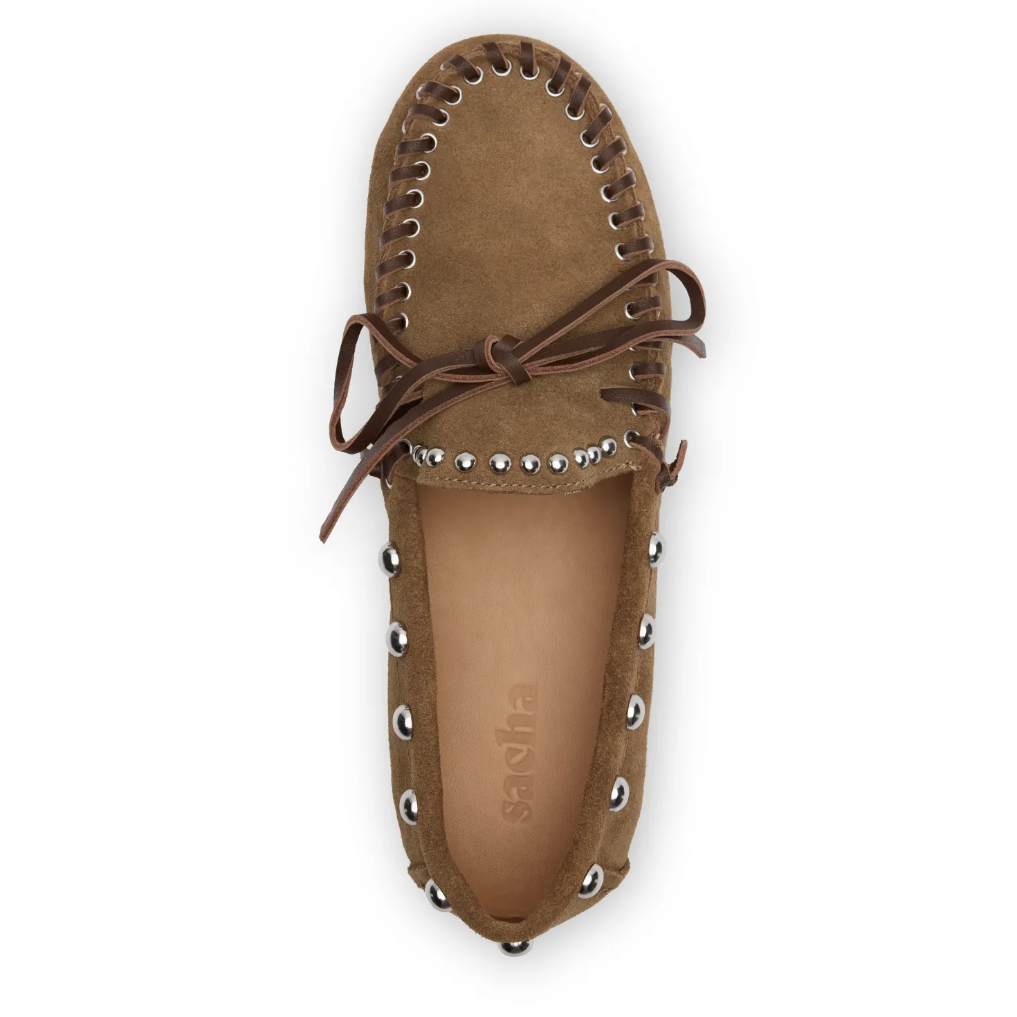 Bruine suède bootschoenen met studs