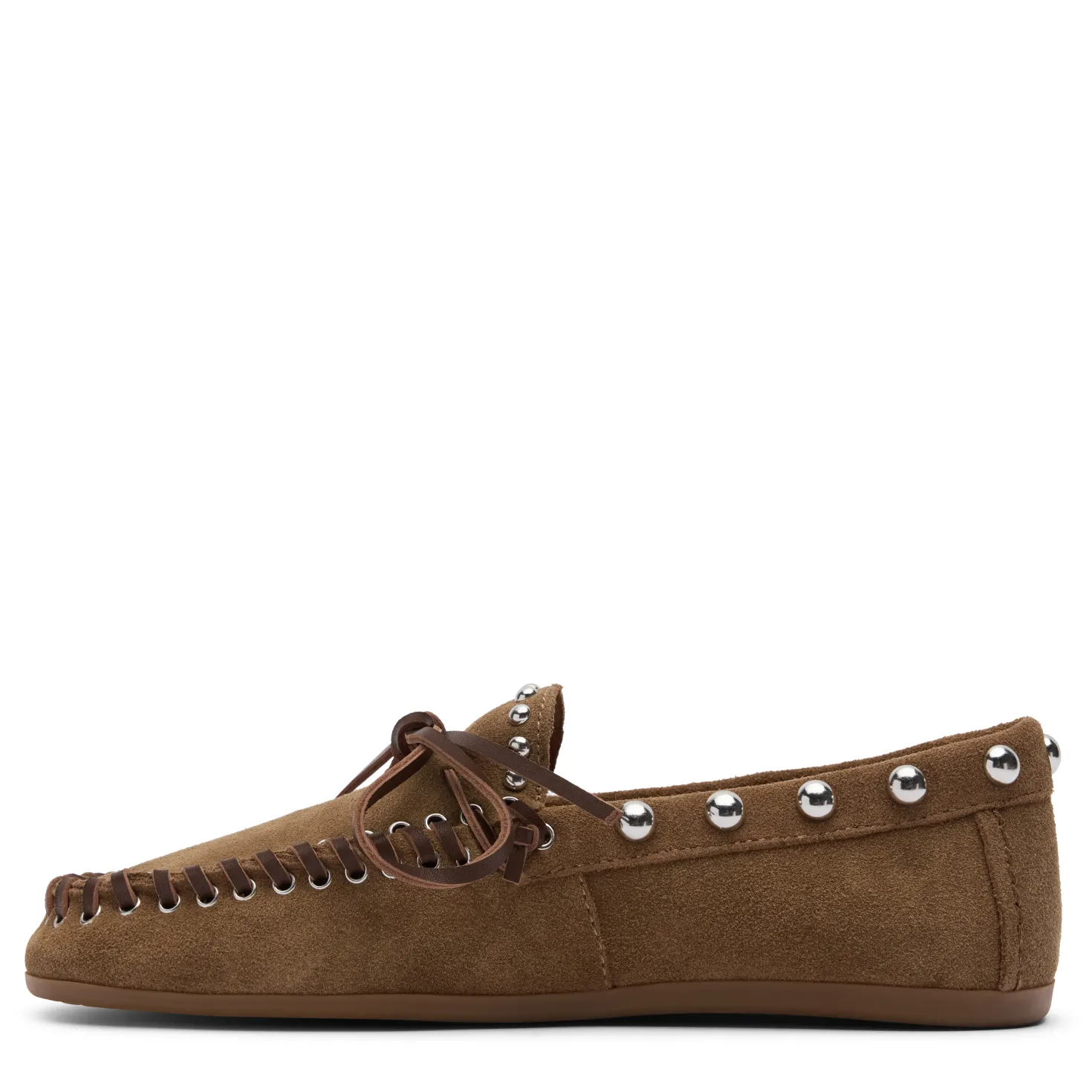 Bruine suède bootschoenen met studs