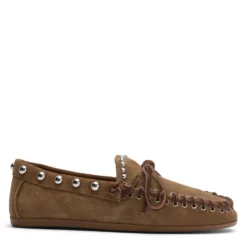 Bruine suède bootschoenen met studs