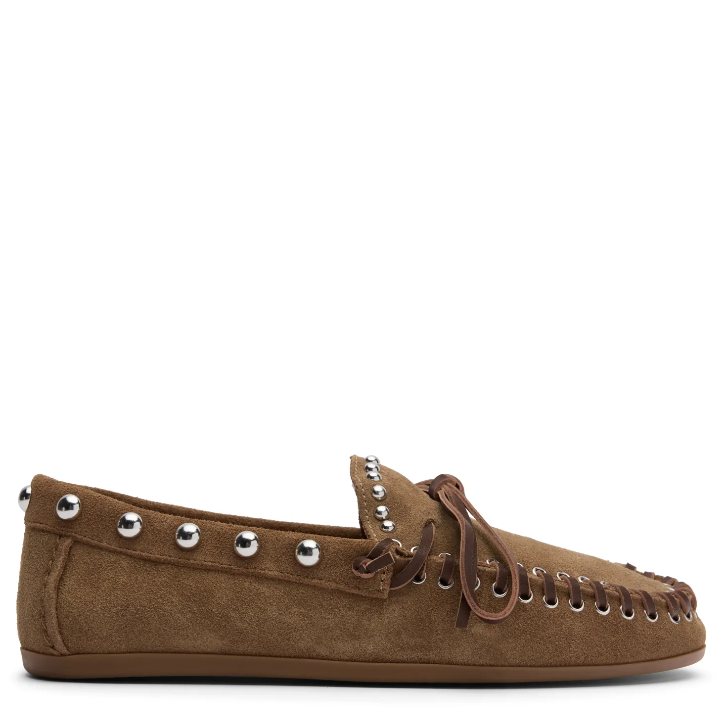 Bruine suède bootschoenen met studs
