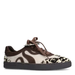 Bruine suède cow print sneakers