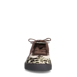 Bruine suède cow print sneakers