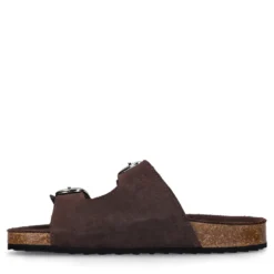 Bruine suède slippers