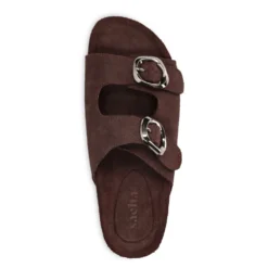 Bruine suède slippers