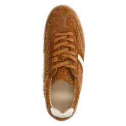Bruine suède teddy sneakers