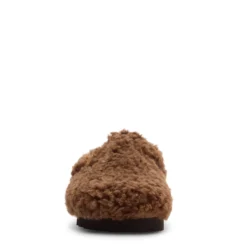 Bruine teddy clogs met gesp