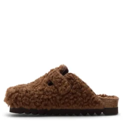 Bruine teddy clogs met gesp