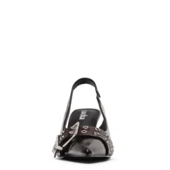 Burgundy buckle slingbacks