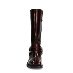 Burgundy leren biker boots