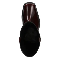 Burgundy leren biker boots