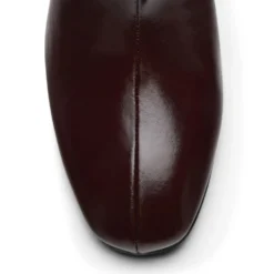 Burgundy leren hoge laarzen met hak