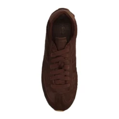 Burgundy pony hair sneakers