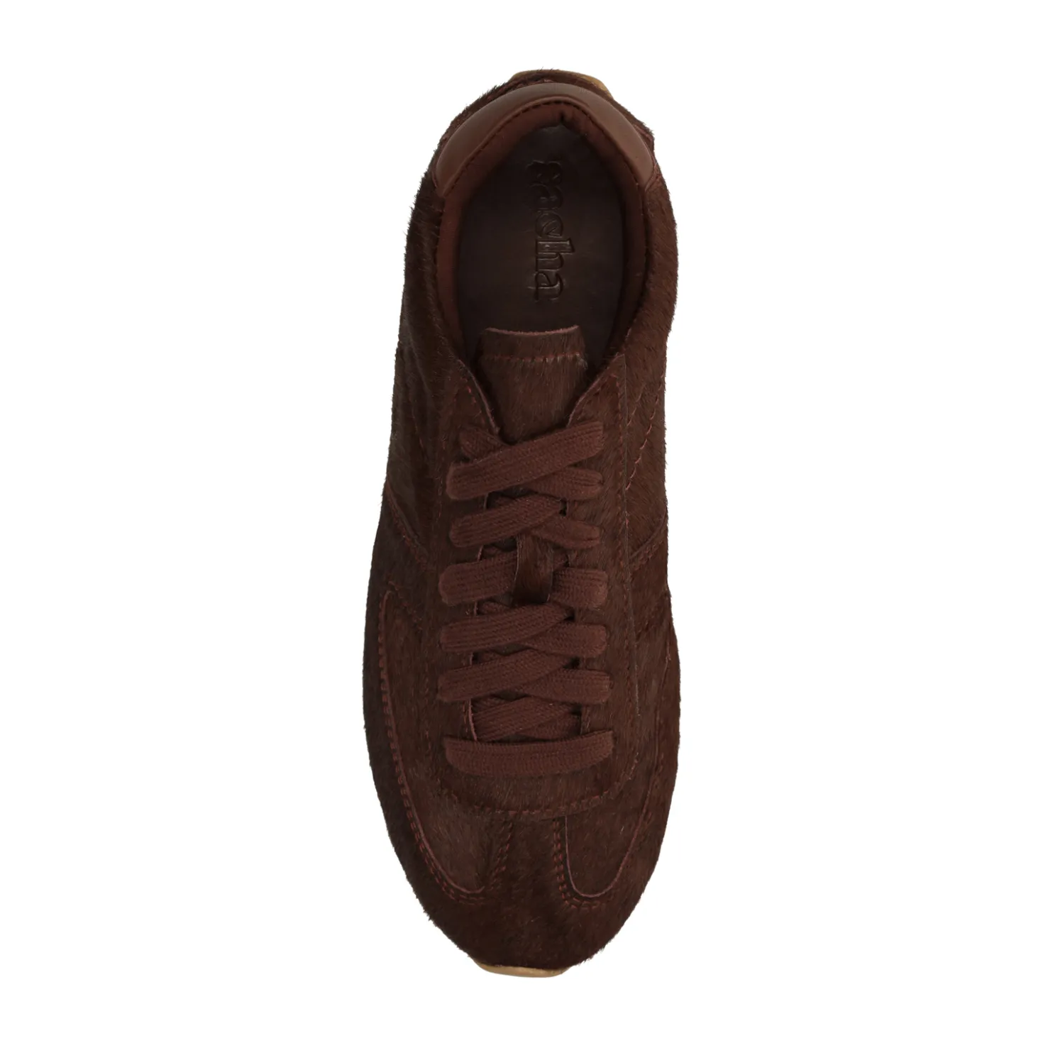 Burgundy pony hair sneakers