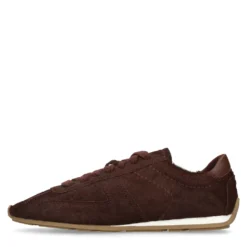 Burgundy pony hair sneakers