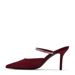 Burgundy pumps met strass bandje