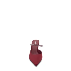 Burgundy pumps met strass bandje