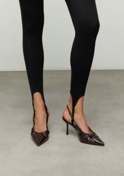 Burgundy slingback pump met rimpel effect