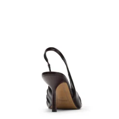 Burgundy slingback pump met rimpel effect
