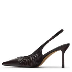 Burgundy slingback pump met rimpel effect