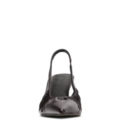 Burgundy slingback pump met rimpel effect