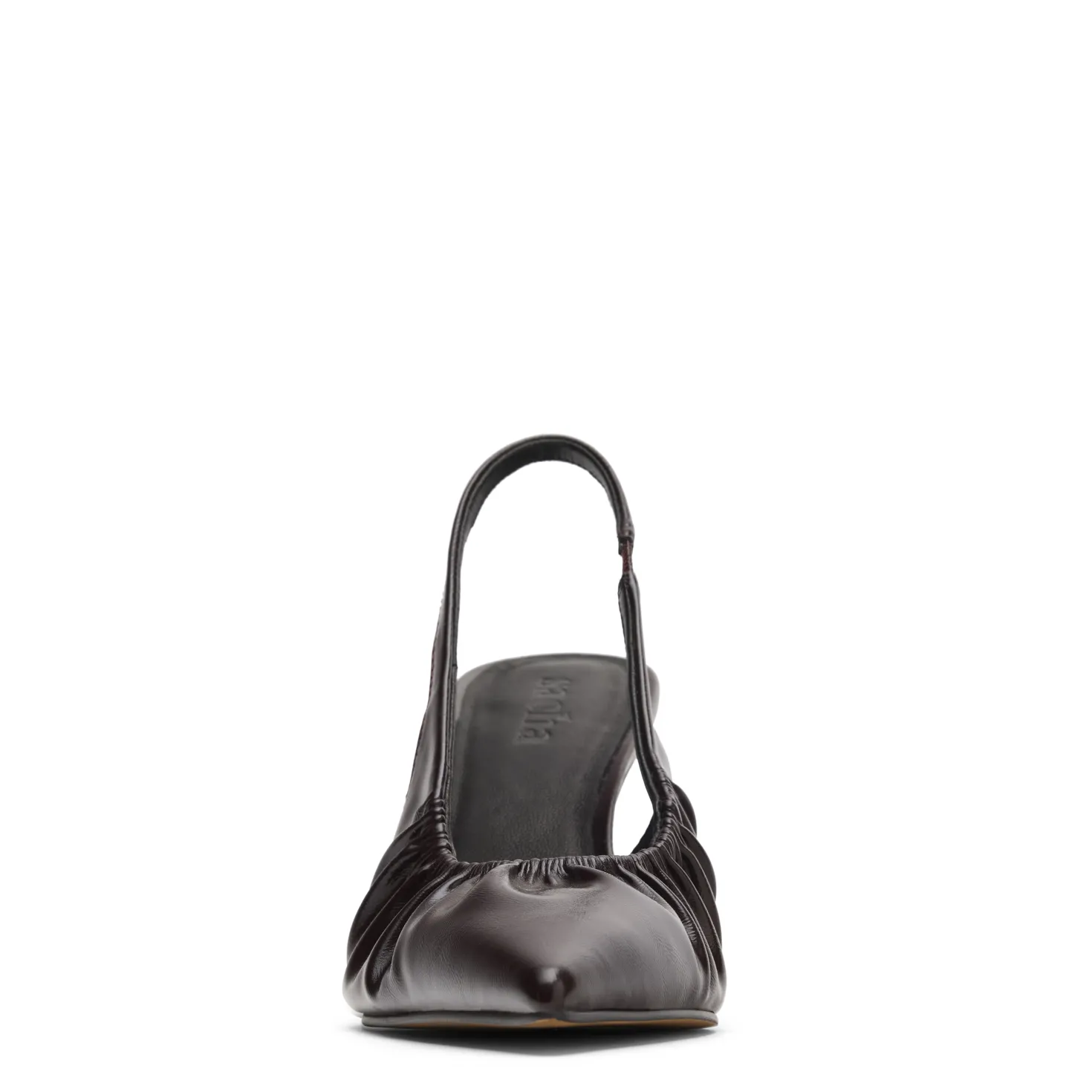Burgundy slingback pump met rimpel effect