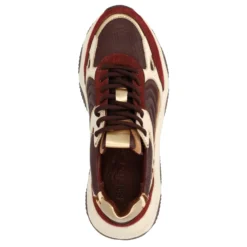 Burgundy sneakers met leopard details