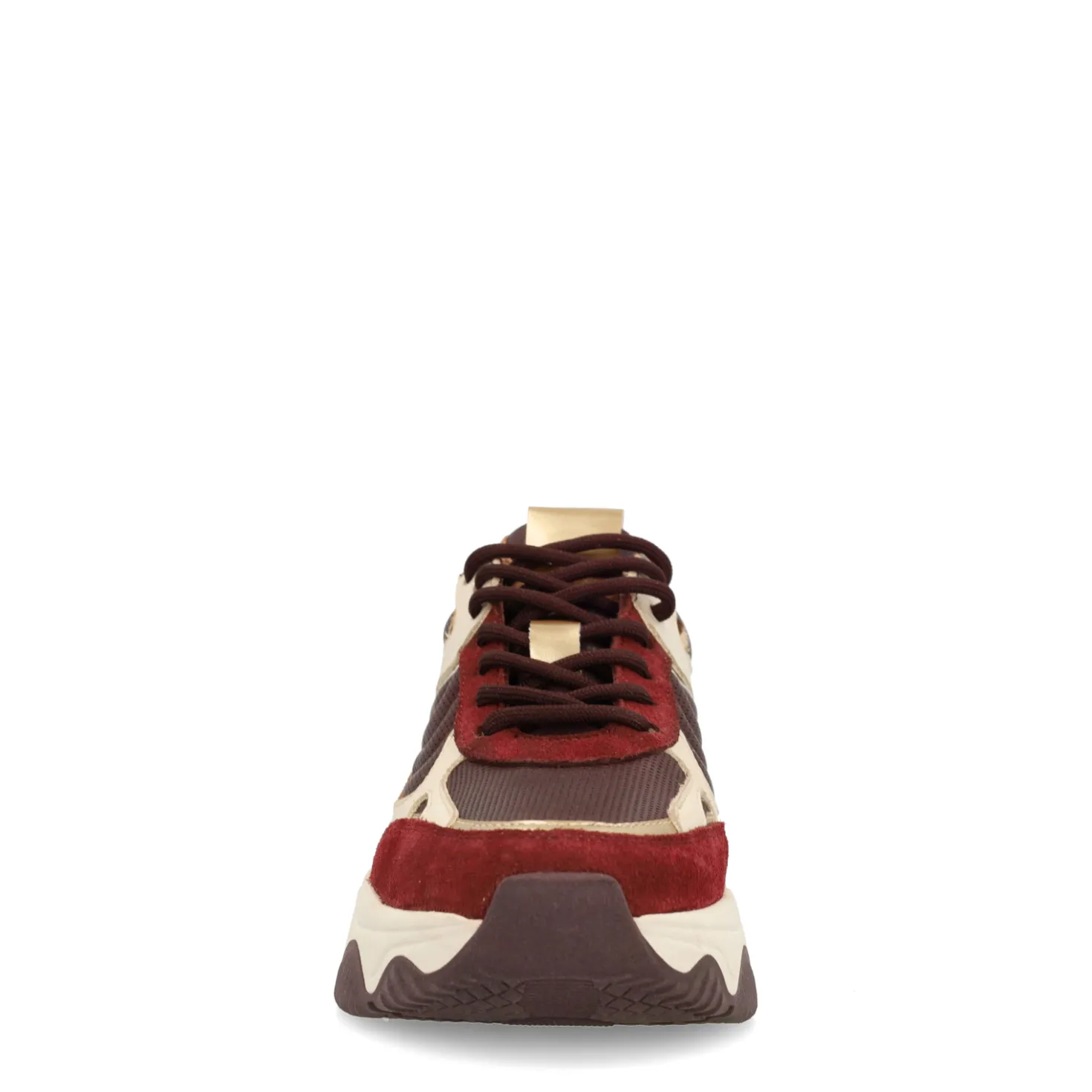 Burgundy sneakers met leopard details