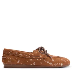 Cognac bambi print bootschoenen