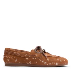 Cognac bambi print bootschoenen