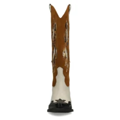 Cognac leren cowboylaarzen met sierstiksels