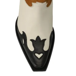 Cognac leren cowboylaarzen met sierstiksels
