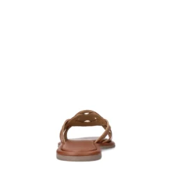 Cognac leren slippers