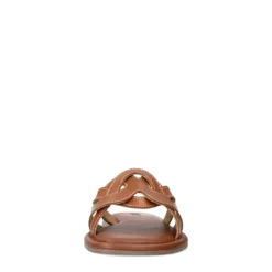 Cognac leren slippers