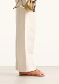 Cognac leren slippers