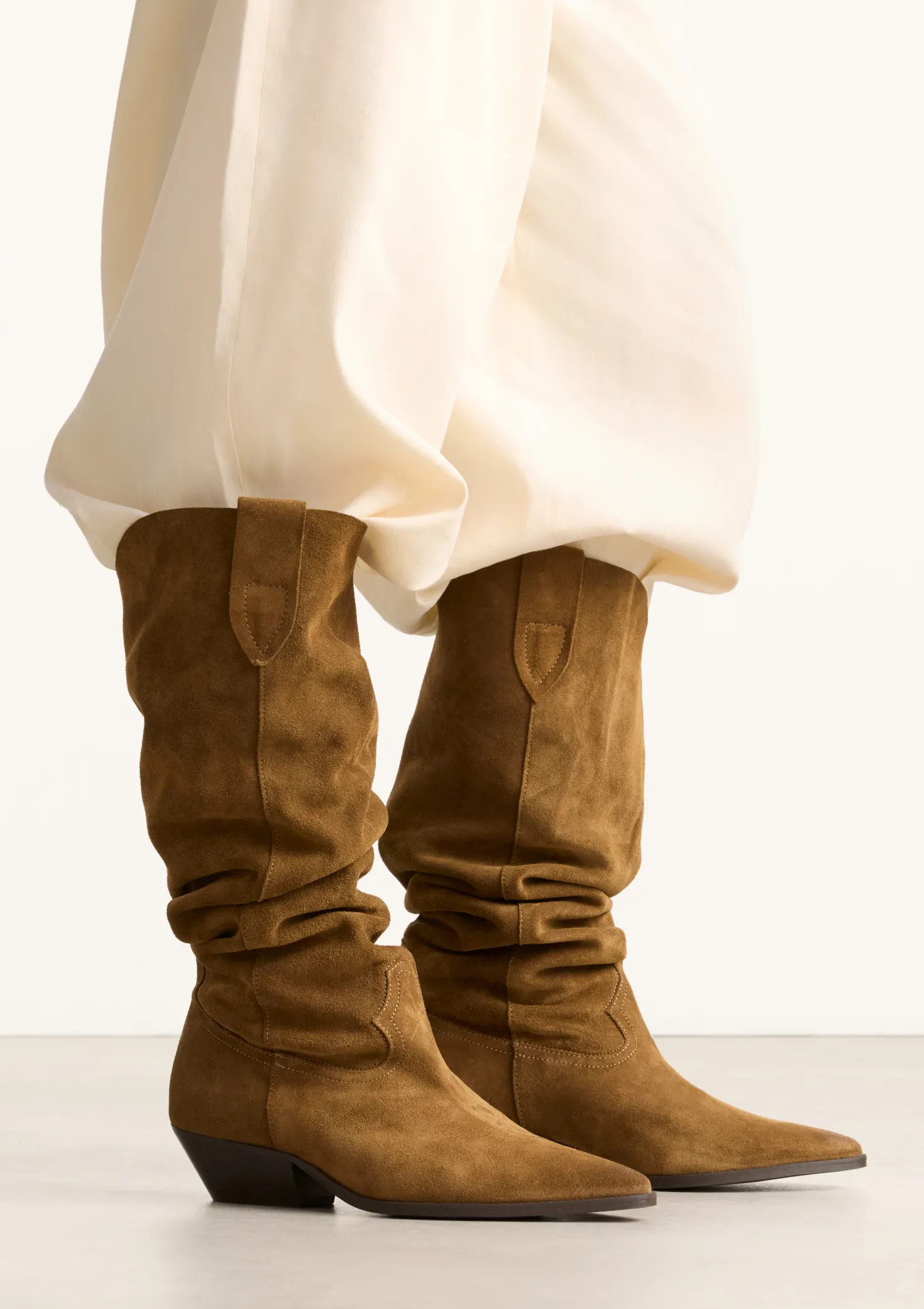 Cognac suède cowboylaarzen
