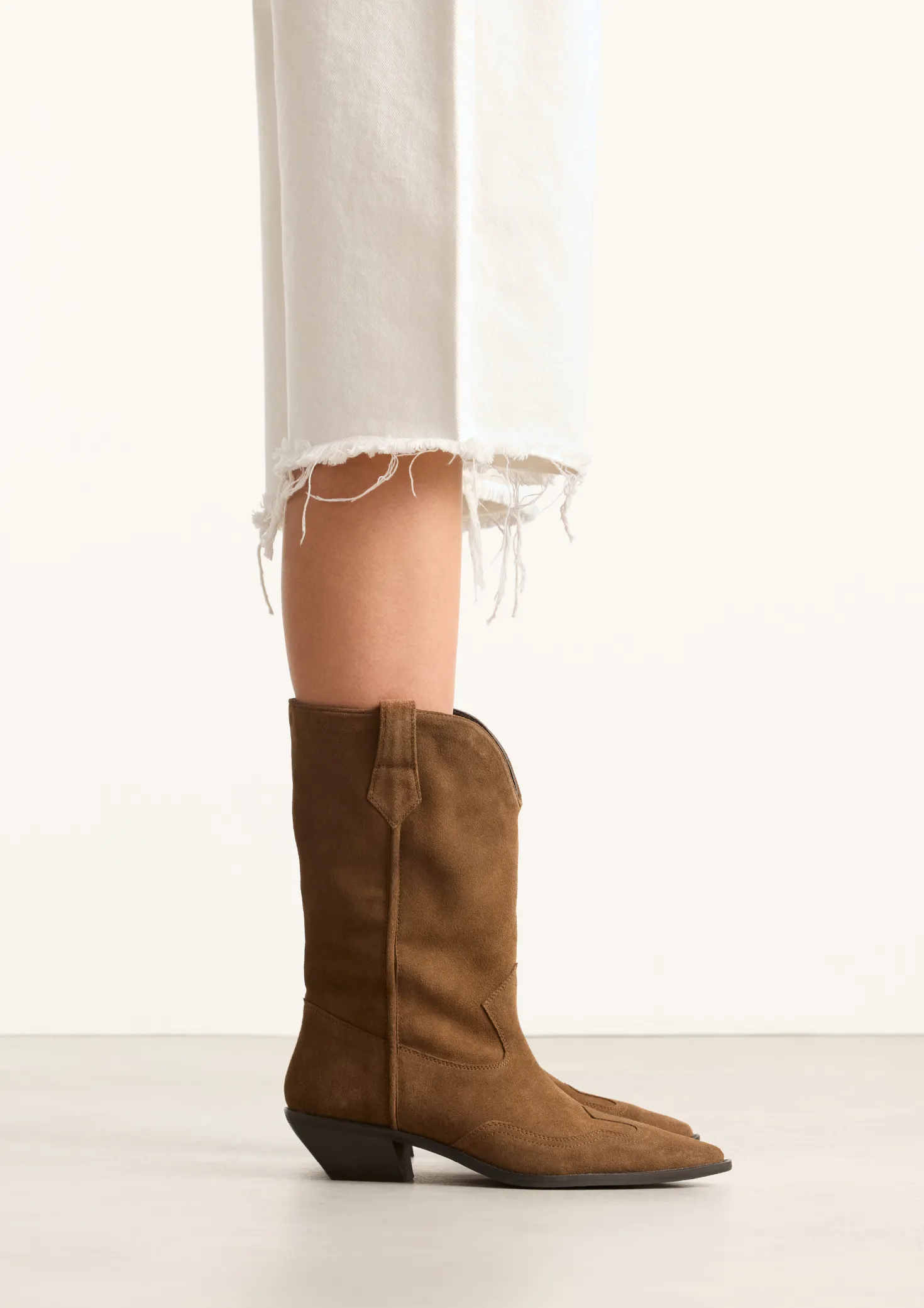 Cognac suède cowboylaarzen