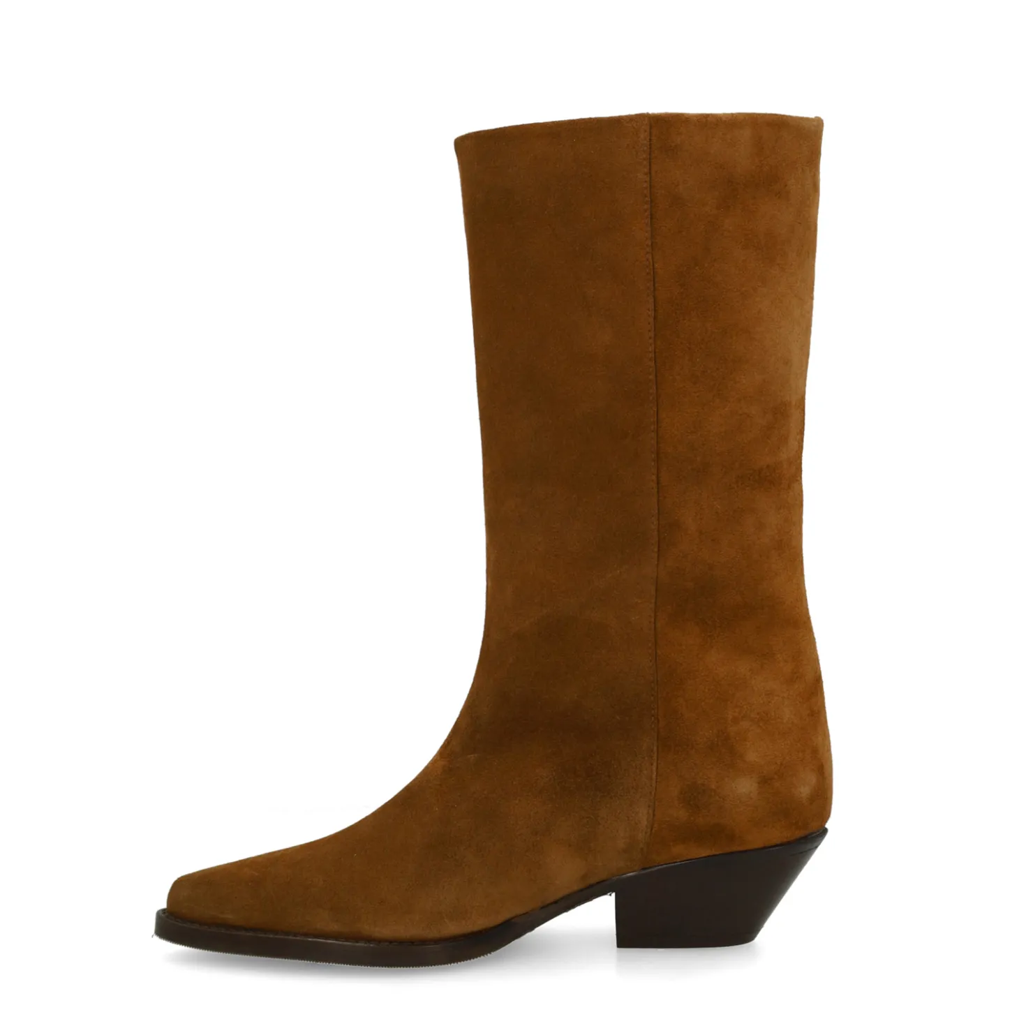 Cognac suède cowboylaarzen met franjes