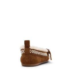 Cognac suède faux fur loafers