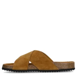 Cognac suède slippers