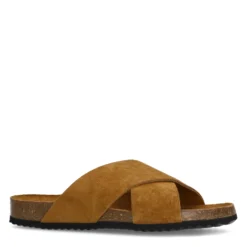 Cognac suède slippers