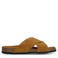Cognac suède slippers
