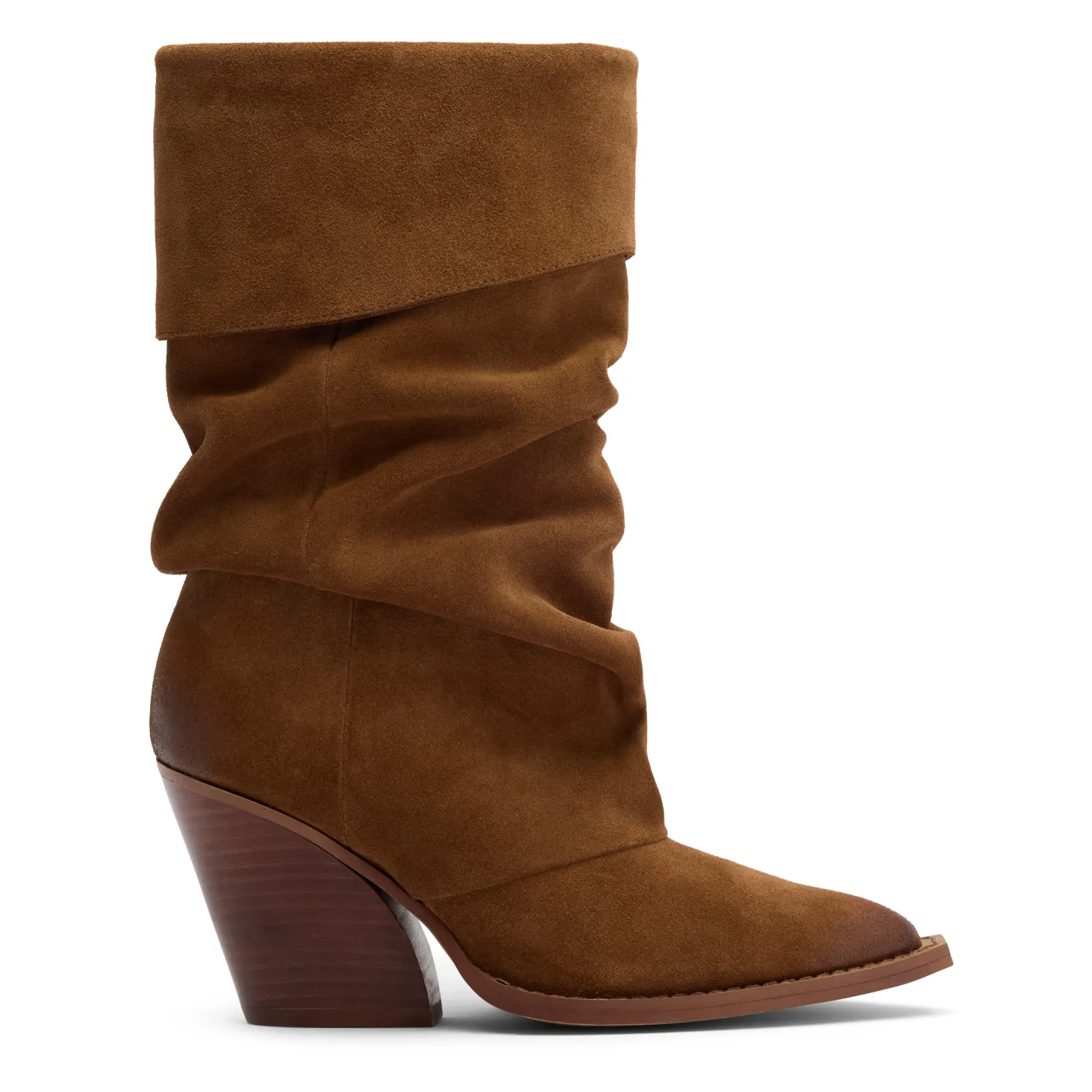 Cognac suède slouchy laarzen