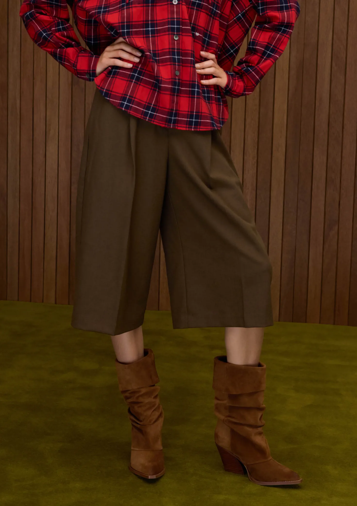 Cognac suède slouchy laarzen