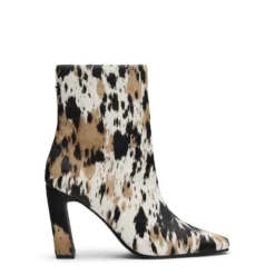 Cow print enkellaarsjes met hak